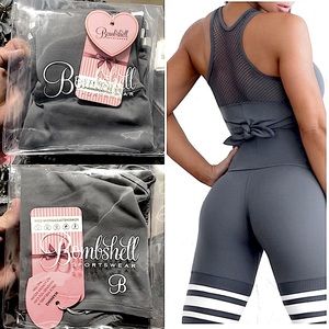 Bombshell Xs Styled Workout Tank & Thigh High - Slate